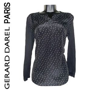 Gerard Darel Paris Longsleeve Silk Front Blouse Size 1